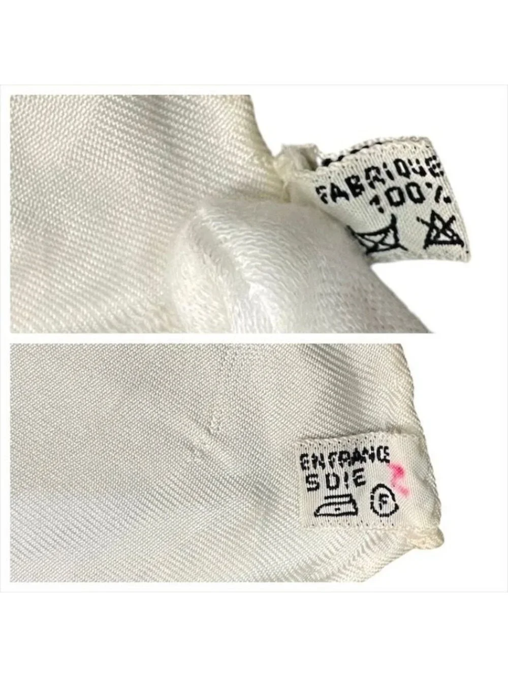 Hermes Carre 90 Large Scarf Shawl Silk Soie White